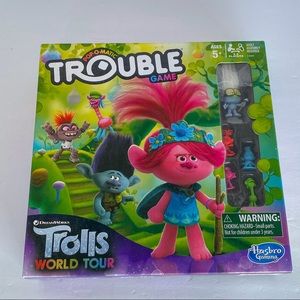 Trouble: DreamWorks Trolls World Tour Edition Board Game for Kids Ages 5+.